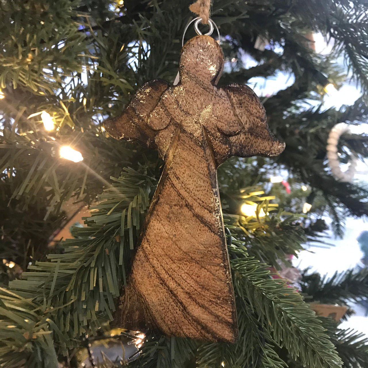Carved Angel Wooden Ornament Park Hill Christmas Ornament