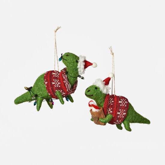 Felt Dinosaur Ornaments One Hundred 80 Degrees Christmas Ornament Lights
