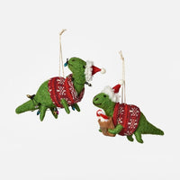 Thumbnail for Felt Dinosaur Ornaments One Hundred 80 Degrees Christmas Ornament Lights
