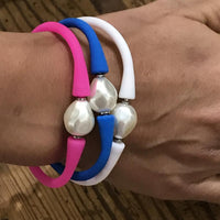 Thumbnail for Canvas Gigi Bracelets HOT PINK/ROYAL/WHITE