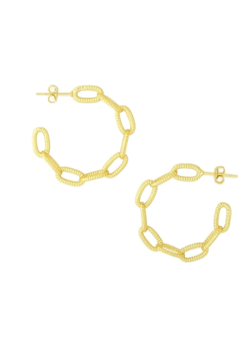 Hoop Earrings | Rhodium or Gold Plated Maya J Earrings Paperclip / Gold