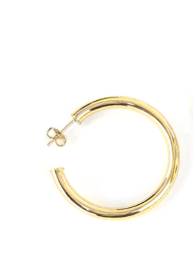 Hoop Earrings | Rhodium or Gold Plated Maya J Earrings 1.5" / Gold