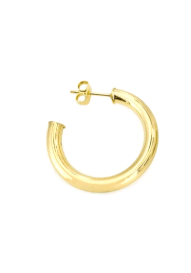 Hoop Earrings | Rhodium or Gold Plated Maya J Earrings 1" / Gold