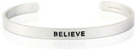 Thumbnail for MANTRABAND FOR MEN Mantra Band Cuff Matte Silver / BELIEVE